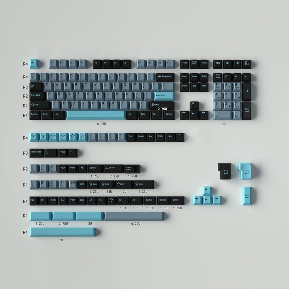 Amazon.com: 172 Keys Doubleshot Keycaps Cherry Profile Blue